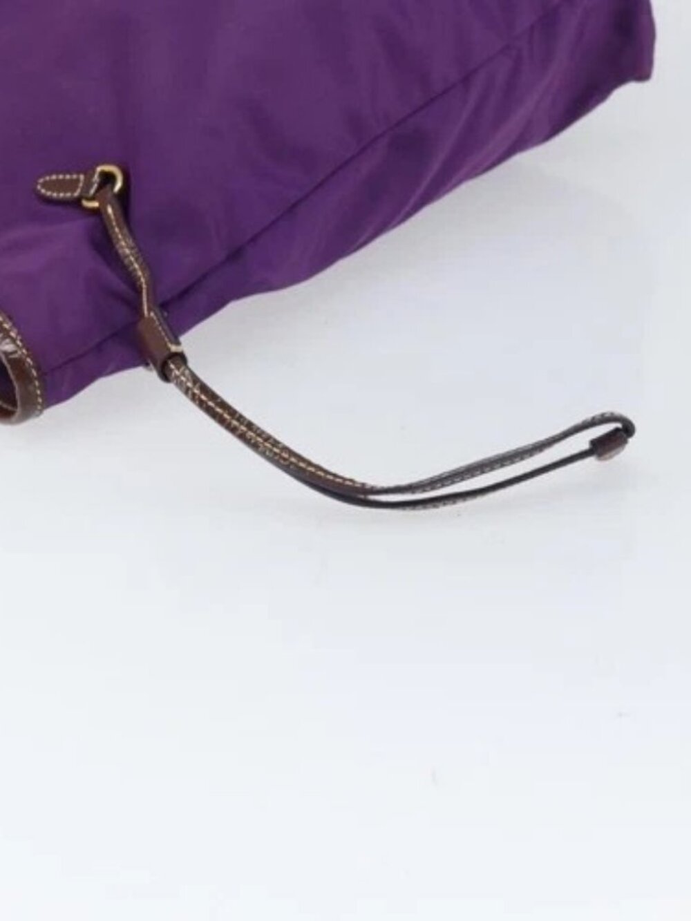 PRADA Tote Bag Nylon Purple Gold Auth 169896 - Picture 8 of 16